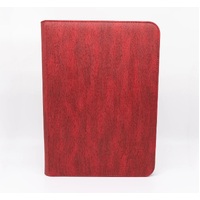 Game Mate Premium 9 Pocket Zippered Red Wood Grain Card Binder