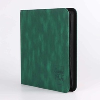 Game Mate Premium 9 Pocket Zippered Green Wood Grain Card Binder