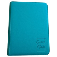 Game Mate Diamond Series Premium 9 Pocket Zippered Teal Card Binder