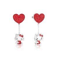 Couture Kingdom Sanrio Hello Kitty WGP Crystal Heart Drop Earrings