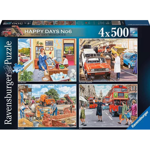 Ravensburger Happy Days Work Day Memories 4x500pc Puzzle