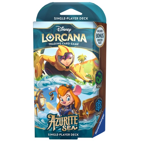 Ravensburger Disney Lorcana TCG Set-6 Azurite Sea Starter Deck Emerald & Sapphire