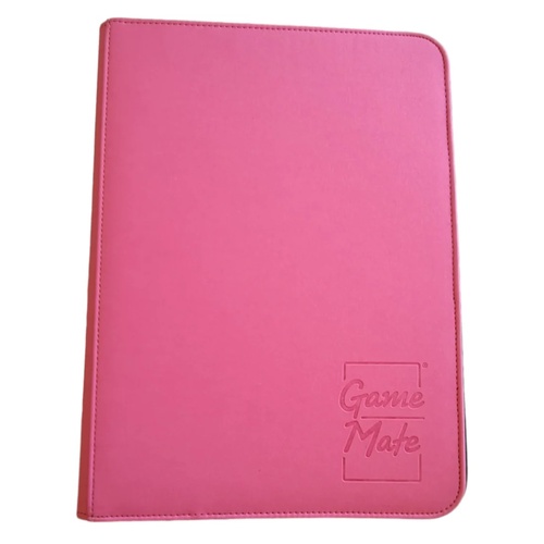 Game Mate Diamond Series Premium 9 Pocket Zippered Pink Card Binder