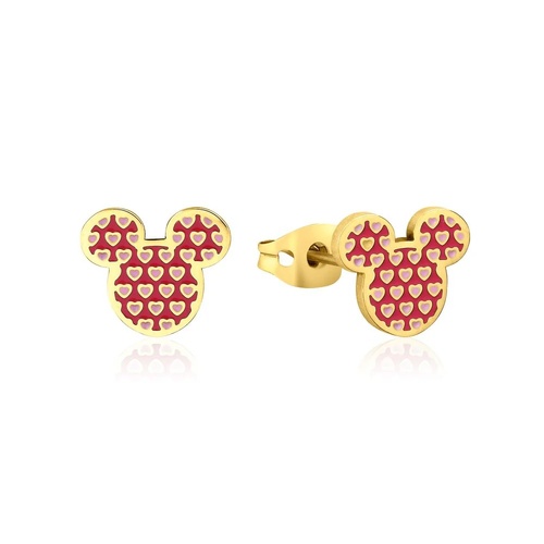 Couture Kingdom Disney Mickey Mouse YGP Heart Enamel Stud Earrings